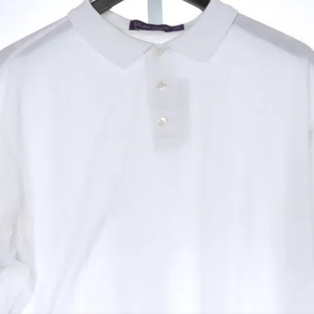 Ralph Lauren Purple Label White Mercerized Pique Polo S Please Read Description